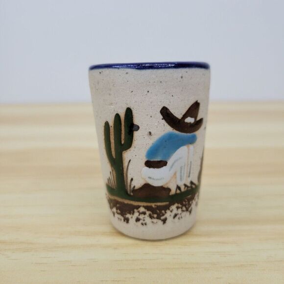 Vintage Tonala Mexico Pottery Shot Glass - Picture 3 of 12